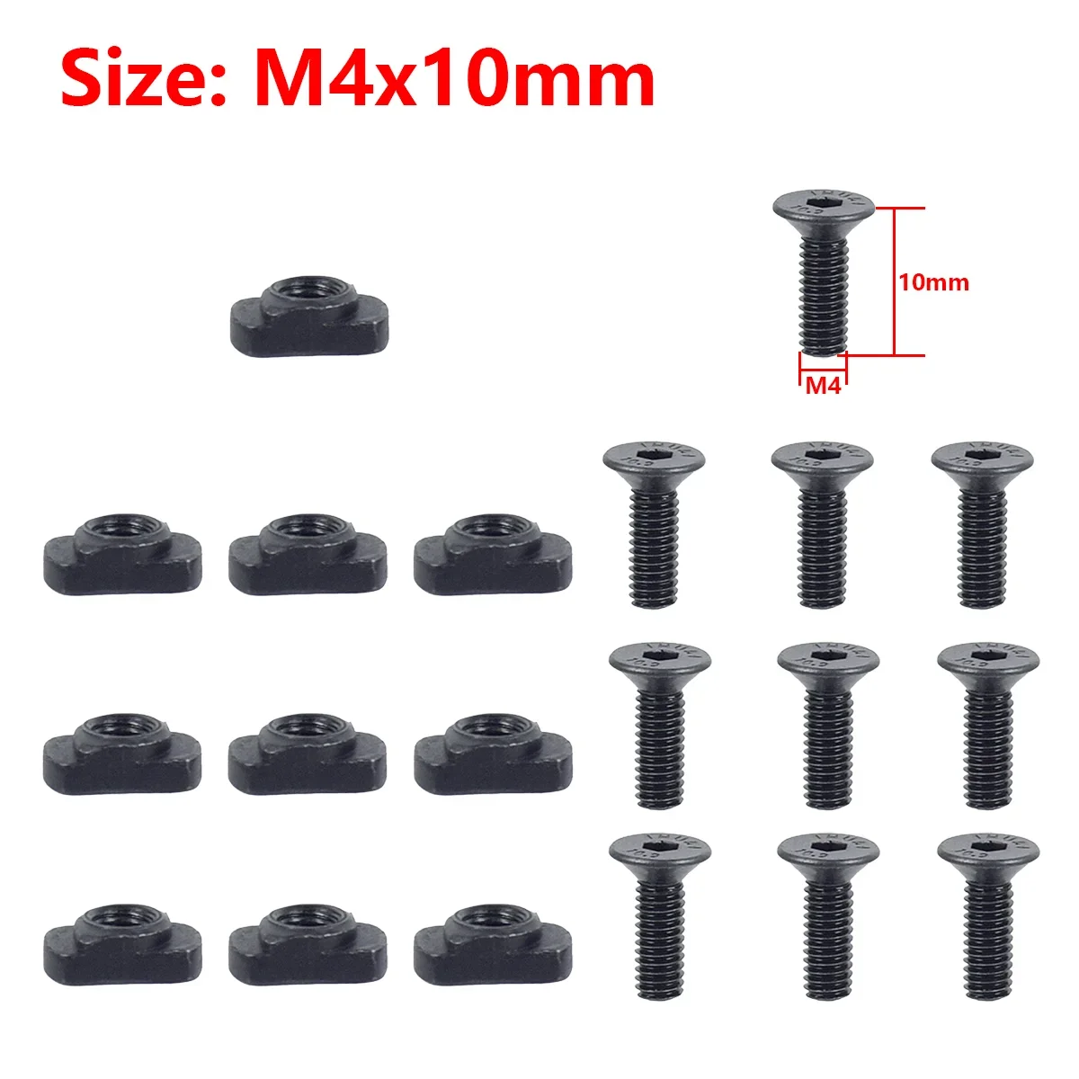 10 Pcs/set M-LOK Screw and Nut Replacement Rail T-Nut Screw Replacement Set For MLOK Rail Airsoft Rifle Hunting Gun Accessories