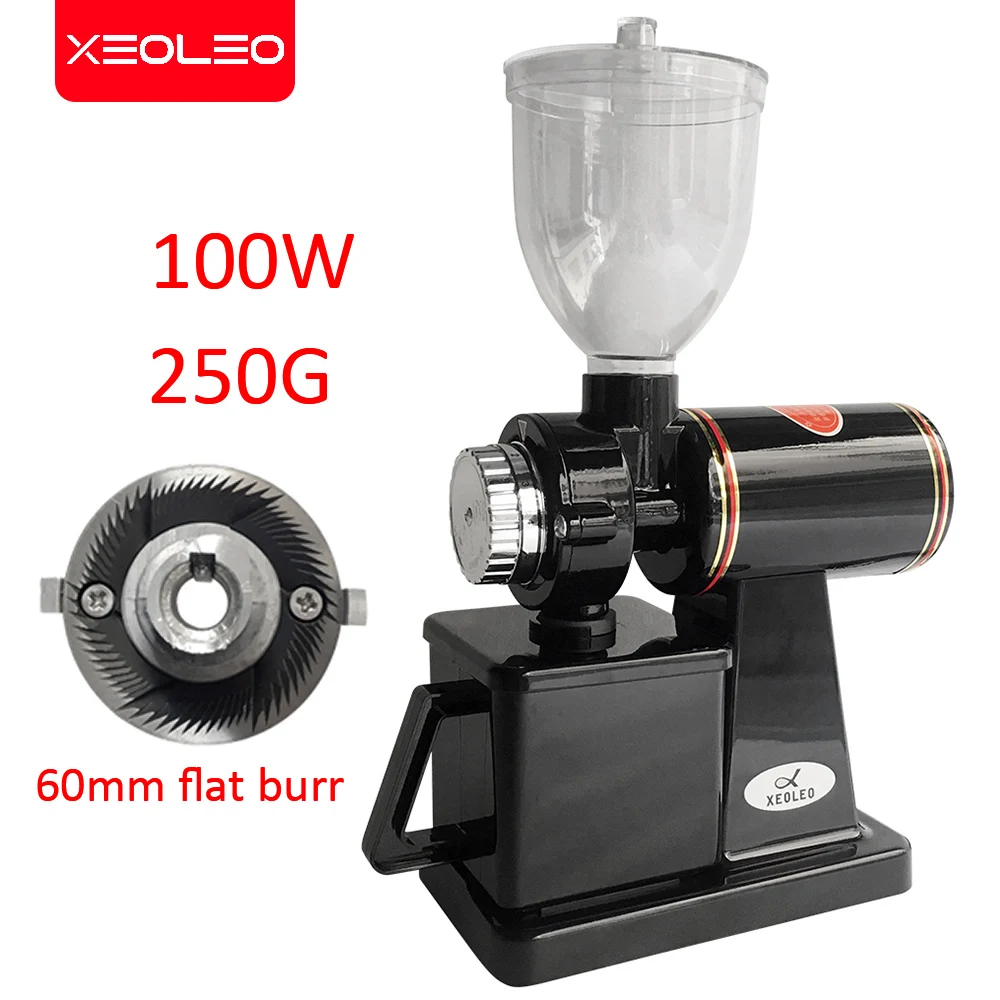 Xeoleo Elektrische Kaffeemühle 600N Kaffeemühle Maschine Kaffeebohnenmühle Maschine Flache Grate Schleifmaschine 100 W Rot/schwarz