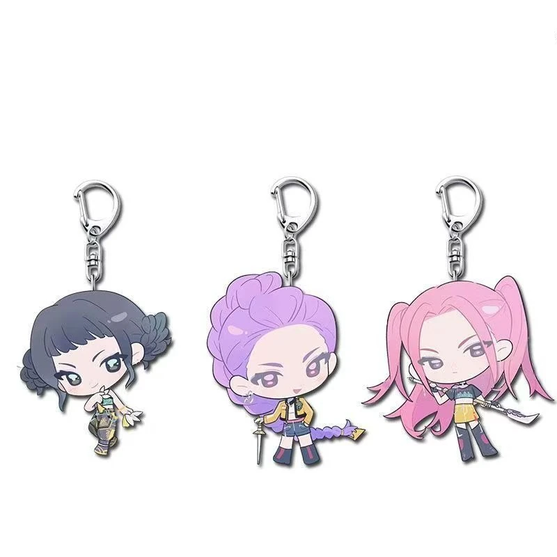 KPop Huntrix Mira Zoey Rumi Acrylic Pendant Keyring Jewelry Backpack Decorations Anime KPop Demon Hunters Key Chain Gifts