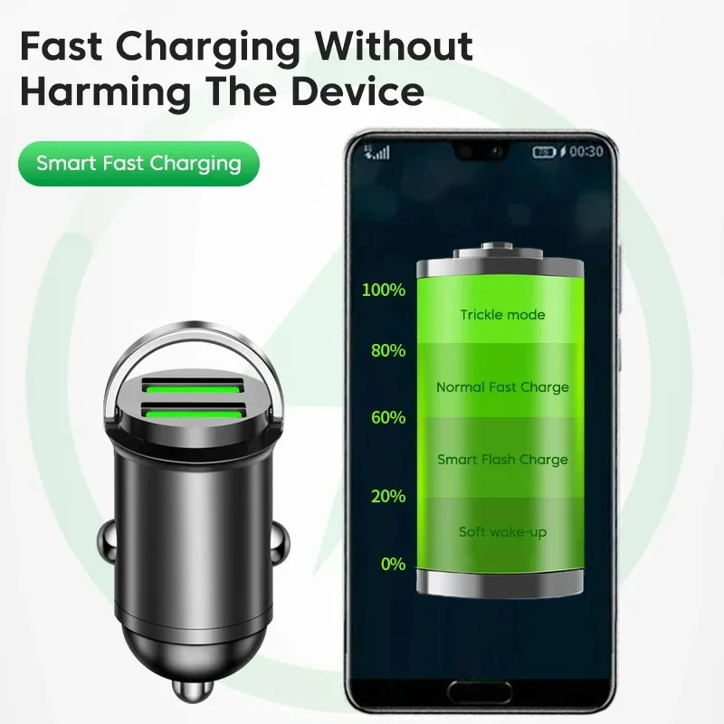 デュアル200W USBカーチャージャー、iPhone、Xiaomi、Samsung、Huawei対応、QC3.0、ミニPD、USB Type-C急速充電対応