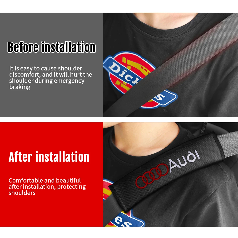 Car Seat Belt Cover Shoulder Protector Cushion Pad Auto Accessories For Audi S line A3 8p 8v 8l A4 b8 b6 b9 A6 c7 A5 Q5 Q3 A1 Q7