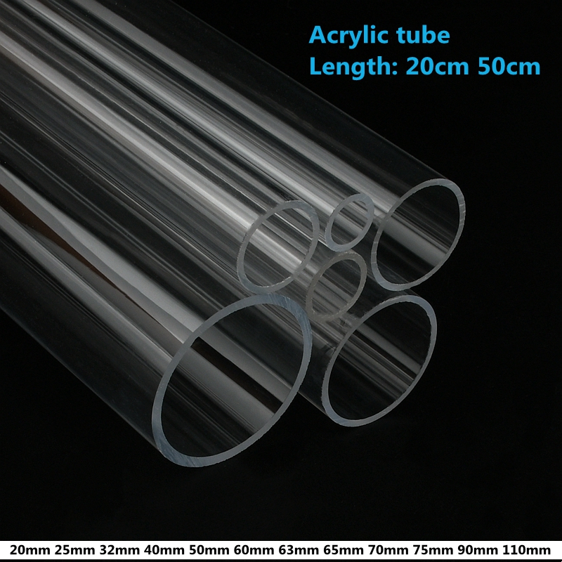 1 ~ 2 uds O.D 3mm ~ 110mm tubo acrílico transparente alto plexiglás para acuario tubo de suministro de agua para riego de jardín