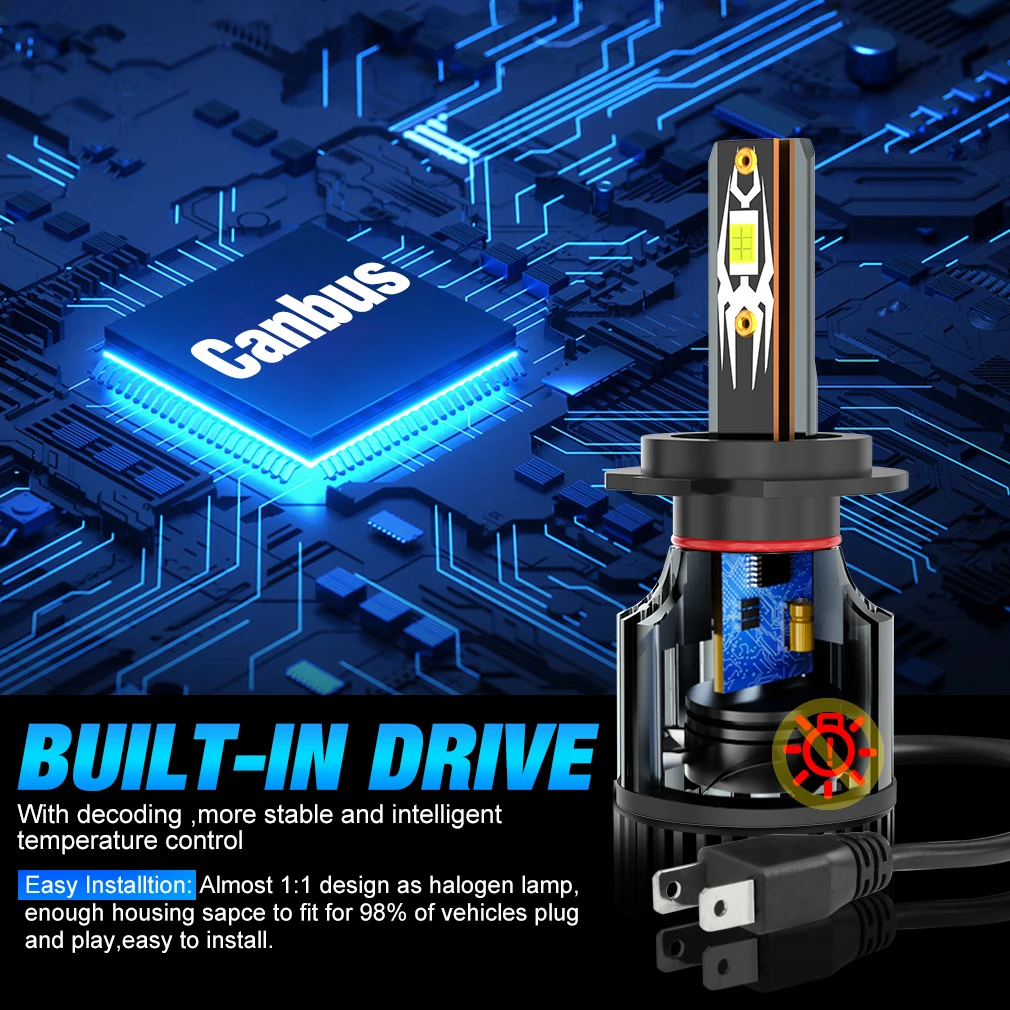 XSTORM H1 H4 H7 bombilla LED H8 H11 9005 HB3 9006 HB4 9004 HB1 9007 HB5 H13 faro Led para coche 30000LM luces Turbo lampada 12V lámpara