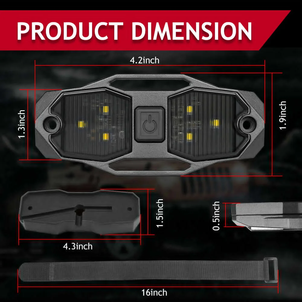 Para can am maverick x3 max r 2017-2025 utv led interior cúpula luz 12v barra de rolo universal 1 "- 4" montagem com botão de pressão branco