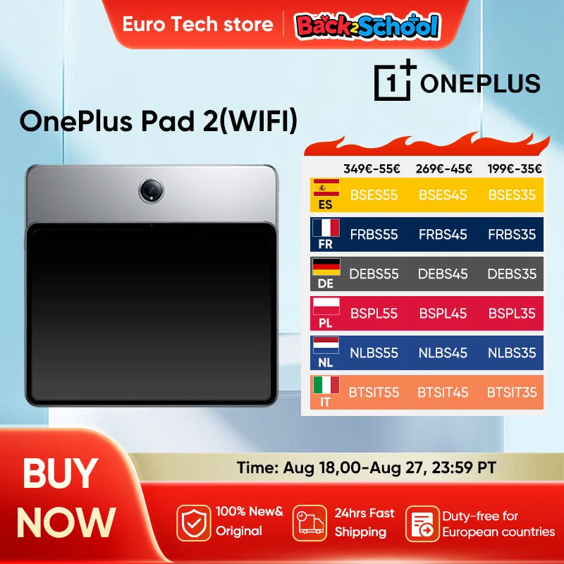 OnePlus Pad 2 Snapdragon 8 Gen 3 12 GB + 256 GB Stroage 12,1 '' 144 Hz scherm 67 W SUPERVOOC 13 MP camera OS 14.1 2024 Pad Android
