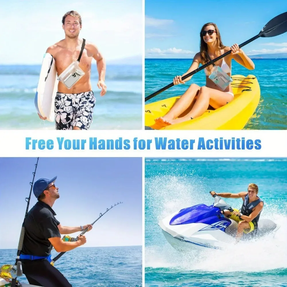Three-Layer Sealed Waterproof Phone Bag Touch Screen Compatible Waist Bag for Swimming Drifting Diving