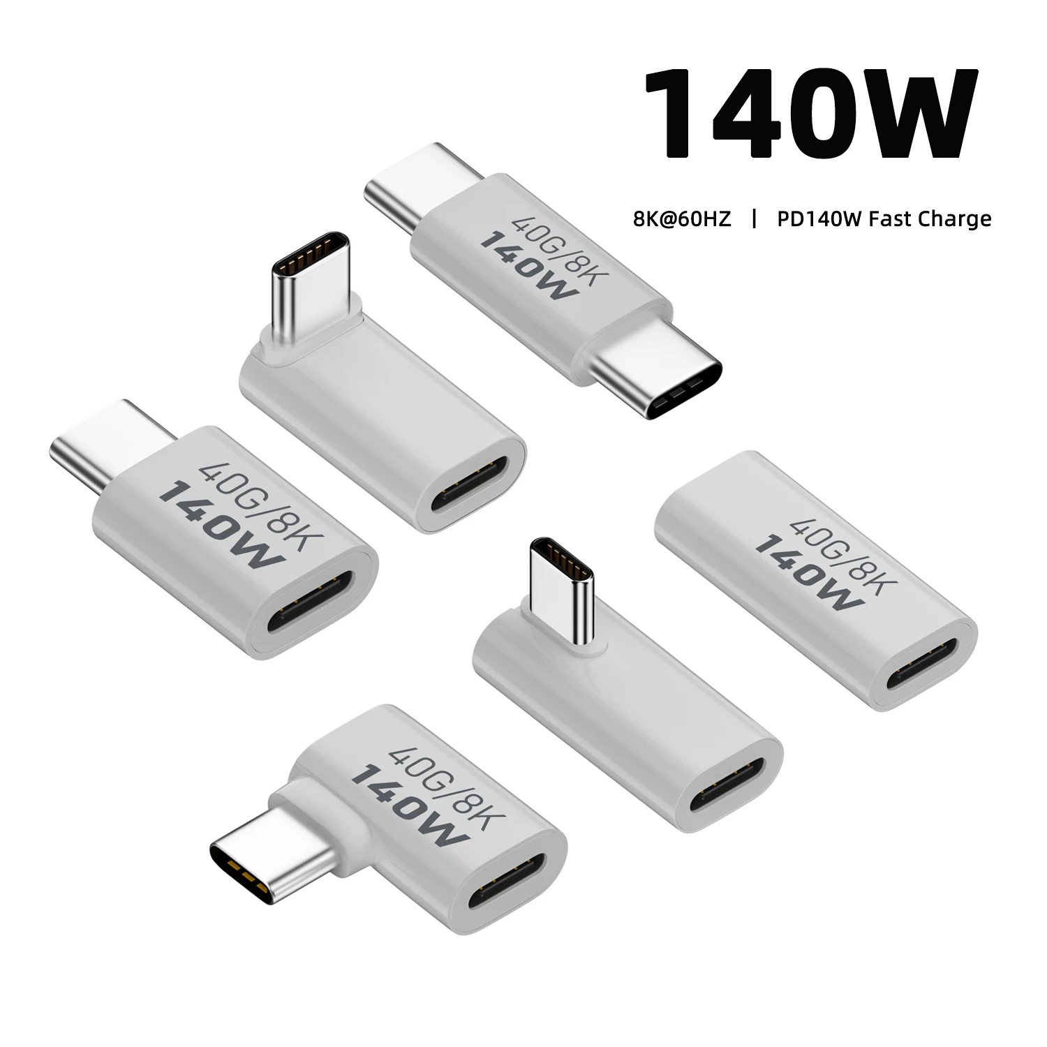 Adaptador de carga rápida PD140W USB4.0 tipo C a USB C, convertidor, conector de sincronización de datos de 40Gbps, 8K @ 60Hz, adaptador USB C OTG para MacBook
