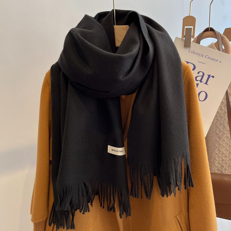 2024 冬のスカーフ女性のためのロング暖かいカシミヤスカーフヒジャブ固体女性ショールラップ女性パシュミナバンダナヘッドスカーフ新