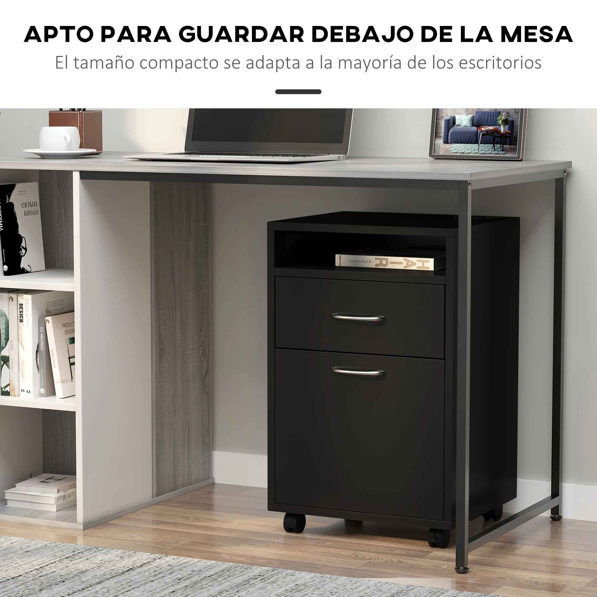 Cassettiera da ufficio mobile HOMCOM 40x35x60 cm