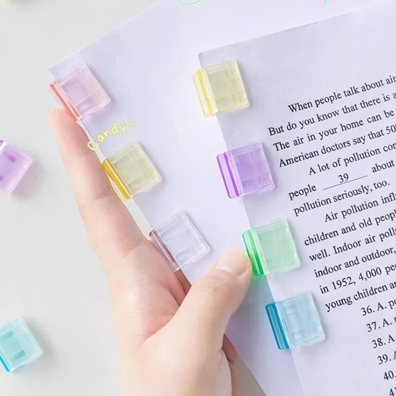Jelly Color Paperclips Kawaii A4 Paper Binder Clips File Documents Tickets Holder Bookmarks Index Page Clamp Desk Organizer