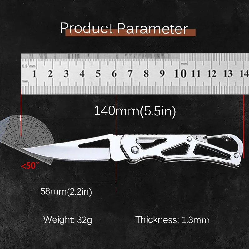 Stainless Steel Folding Fruit Knife, Outdoor Knife with Non-slip Handle, Kitchen Accessories, Knife Knife