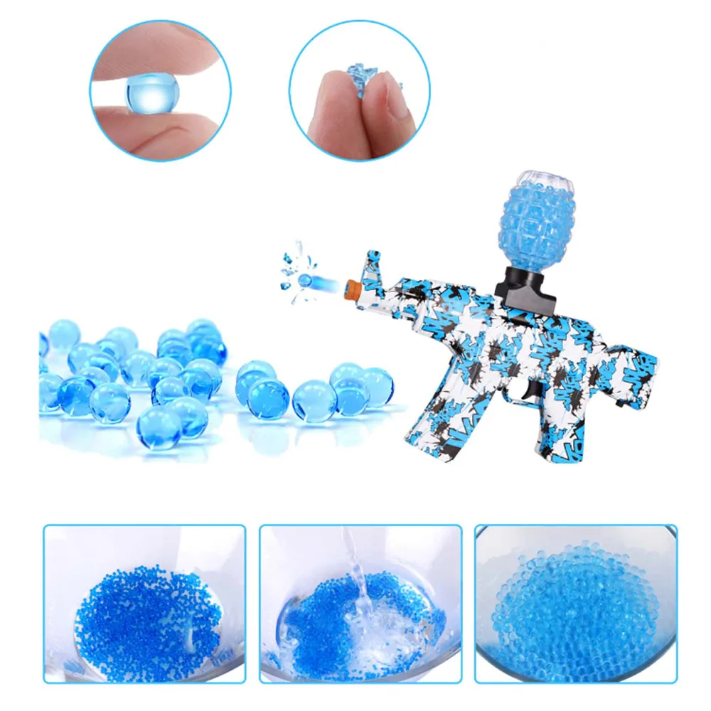 7-8mm 10000PCS เจลลูกกระสุนเติมลูกปัดน้ําปลูกสายรุ้งสี Splatrball สําหรับเจล Blasters ปืนของเล่น