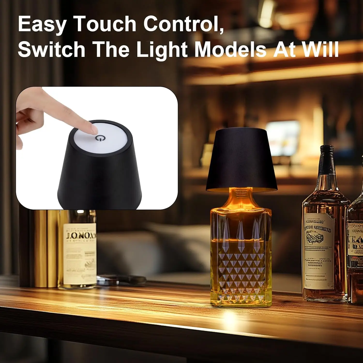 2025  Wine Bottle LED Lamp Desktop Decoration Lamp 3 Colors Rechargeable table Lamp for Bar Wine Bottles Decor Desk Lights