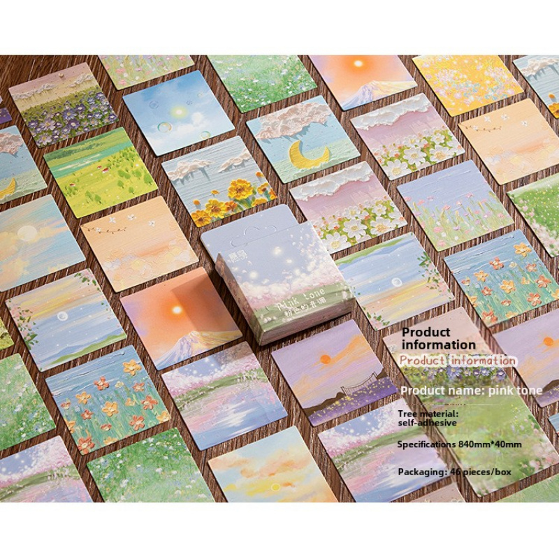Box-packed stickers Pink Tone Series Creative freshinsWind Journal Material Stickers46Piece in