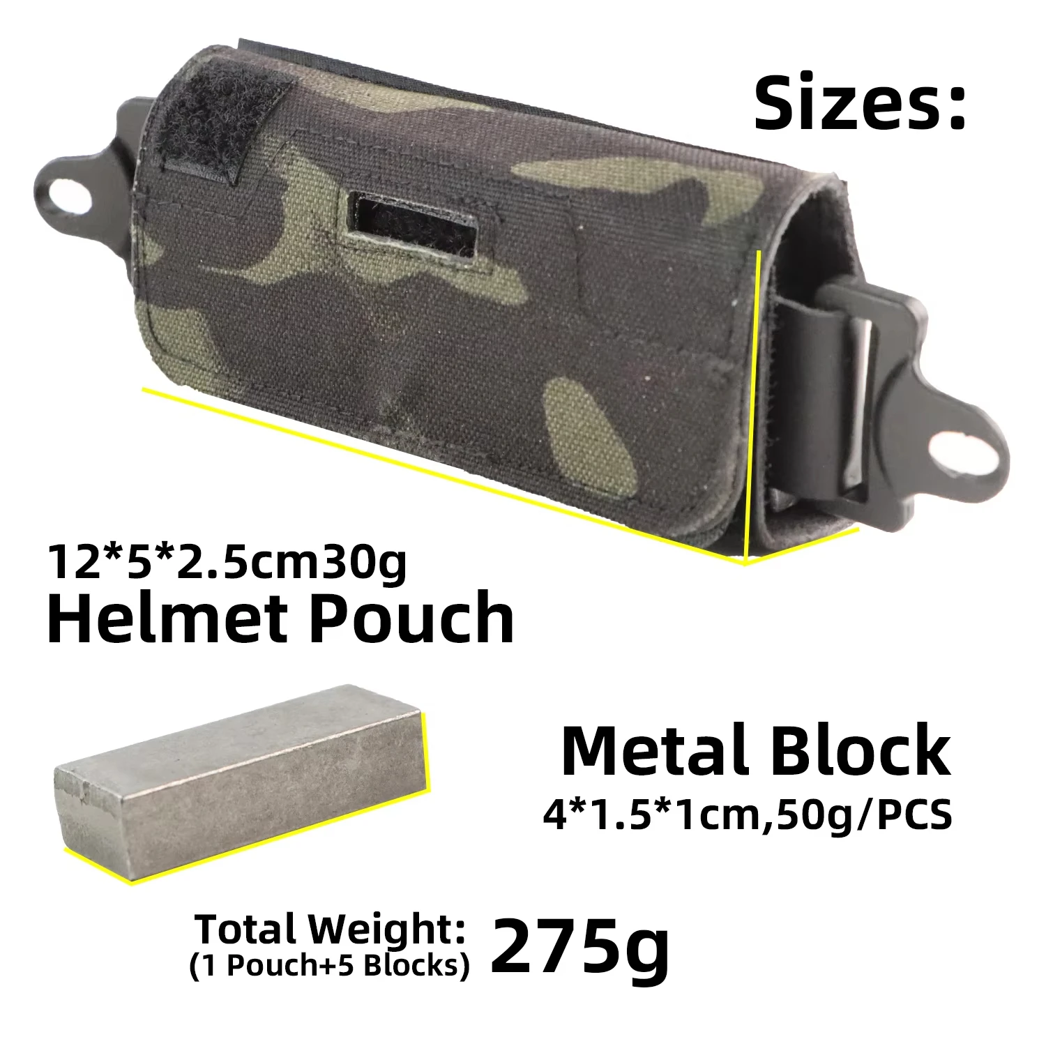 BOOIU Helmet Counterweight Tactical Helmet Balancing Weight Bag Counterbalance W/5 Counter Blocks for OPS Fast PJ MH Accessories