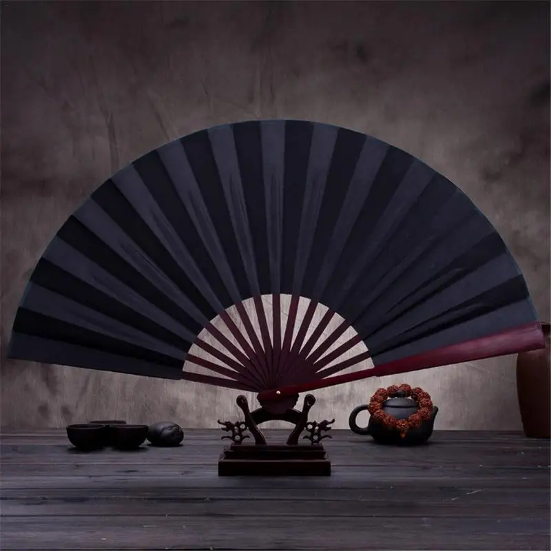 Chinese Folding Fan Silk Cloth Blank Hand Held Fans Wooden Bamboo Antiquity Folding Fan for Calligraphy Painting Home Decor