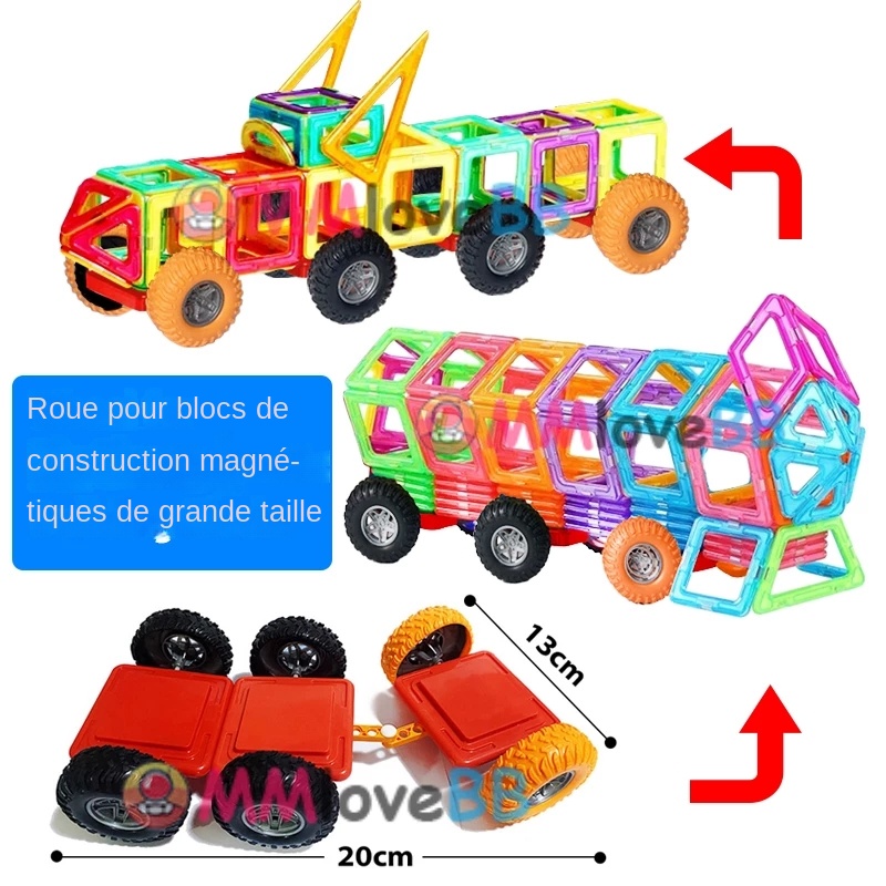 Aimants jouets pour enfants grande taille Plus blocs magnétiques pour enfants concepteur constructeur ensemble jouets pour garçons blocs de construction