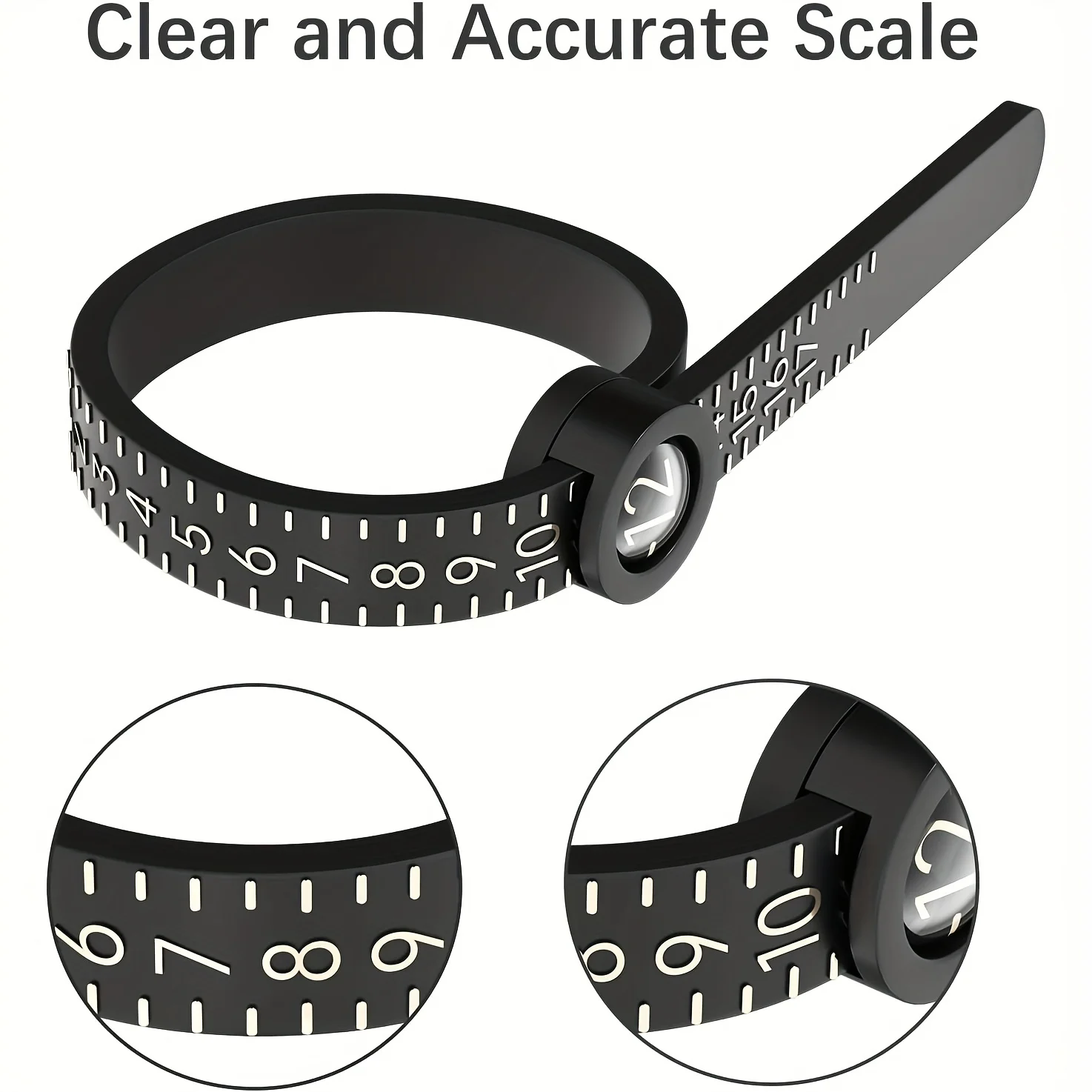 Ring Sizer with Magnifier - US/UK/EU/HK Jewelry Measuring Ruler for Finger Size Ring Size Measuring Tool