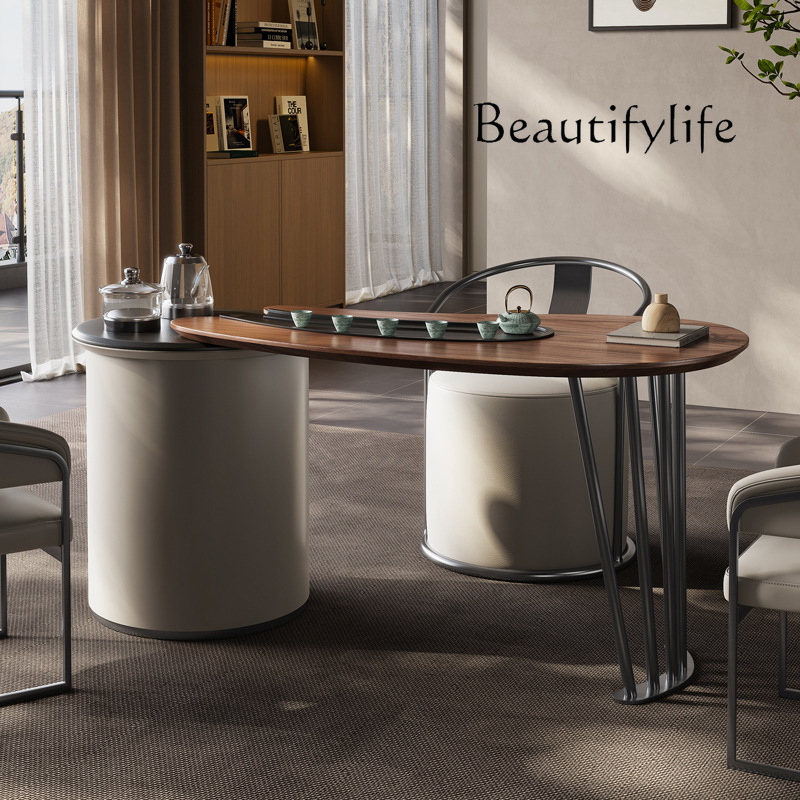 Italian medieval style solid wood tea table and chair simple household tea coffee table