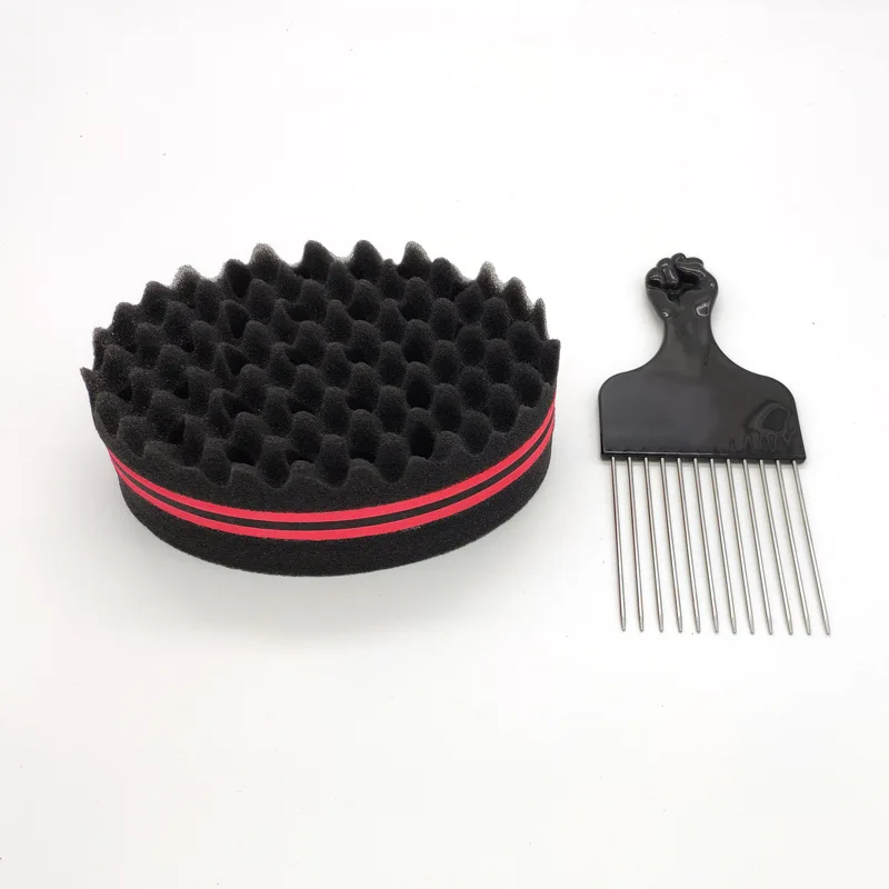 Owalna szczotka do włosów z podwójnymi bokami Magic Twist Szczotka z gąbki do naturalnych włosów Afro Coil Wave Dread Szczotki z gąbki Warkocze do włosów Pleść włosy