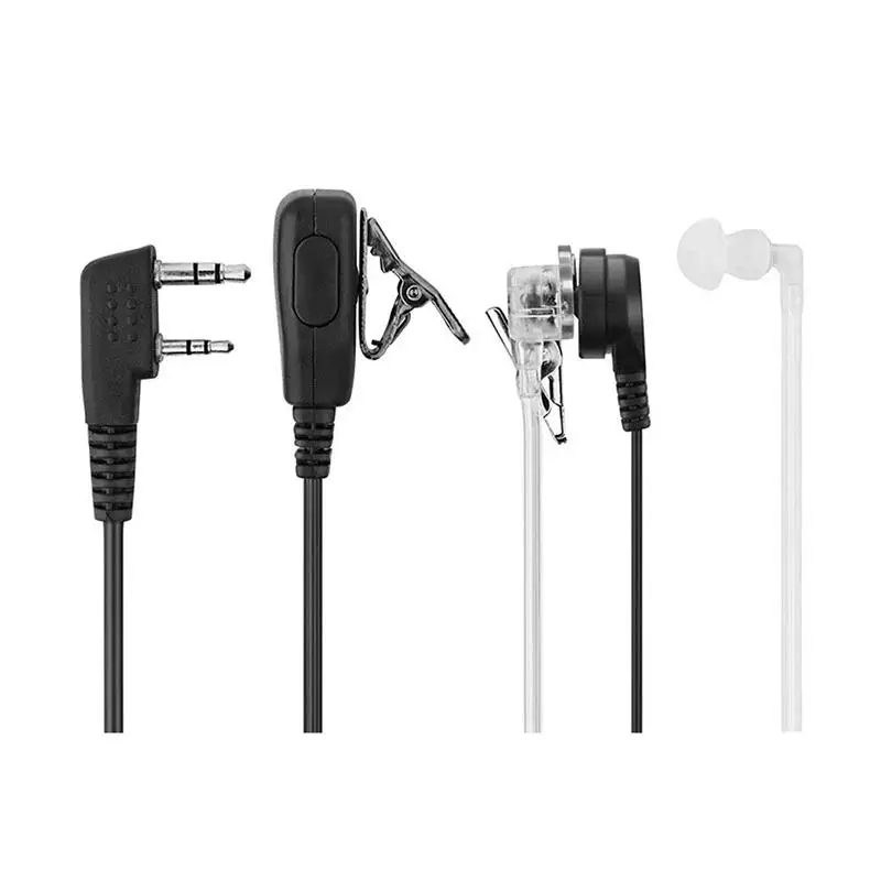Baofeng-auriculares con micrófono PTT de 2 pines, tubo de aire acústico, micrófono, auricular para Radio Walkie Talkie antiradiación EMF