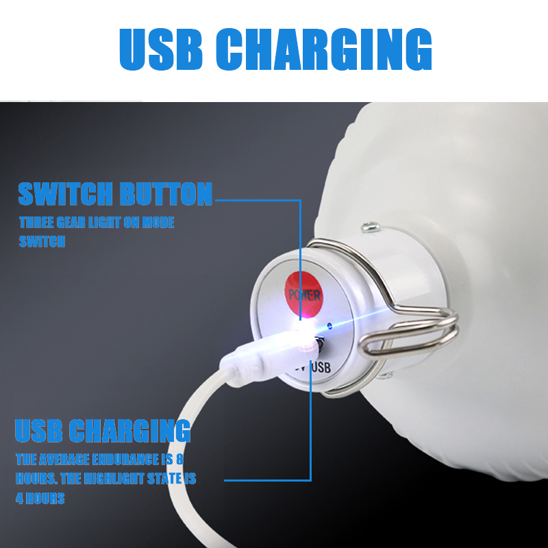 Portable Lanterns High Power USB Rechargeable LED Emergency Lights Hook Outdoor Camping Tents Lantern Lighting Flashlight Bulb