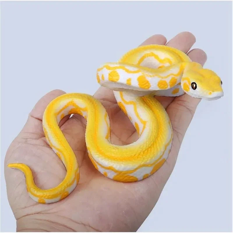Brinquedo de cobra falsa realista, mordaça de borracha, figura de ação de cobra python para halloween, adereços de brincadeira, modelo de cobra de alta simulação