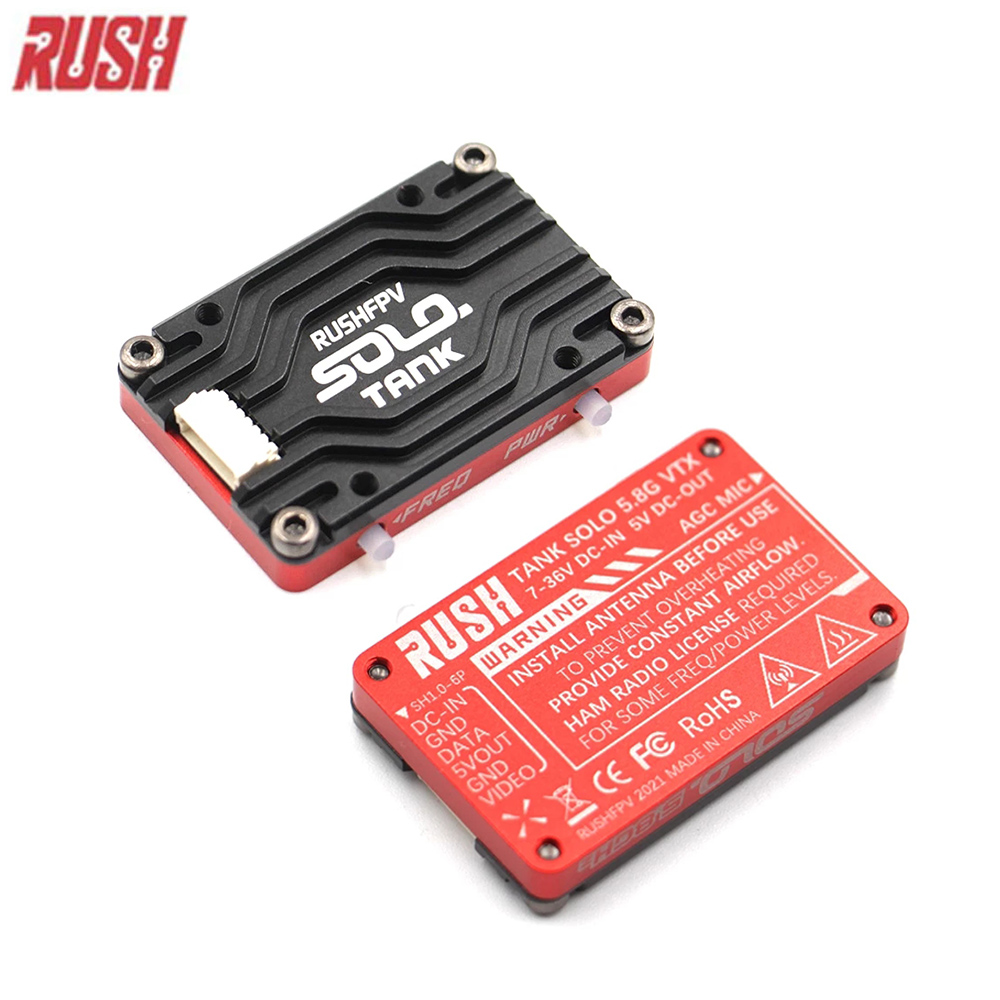 RUSHFPV RUSH TANK SOLO 5,8G VTX Video Sender CNC Shell 48CH 1,6 W High Power Gebaut-in Mikrofon für RC FPV Racing Drone