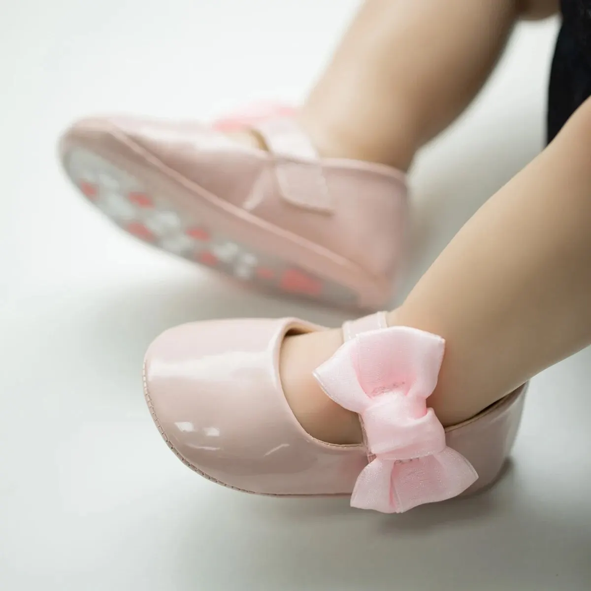 Meckior เด็กทารกรองเท้า PU หนัง Bowknot แบนยางกันลื่น Sole เด็กวัยหัดเดิน First Walkers เจ้าหญิงงานแต่งงานชุดสาวรองเท้า