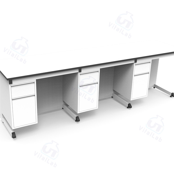 Hoge temperatuurbestendigheid keramische werkblad laboratoriummeubilair metalen bank met spoelbak voor schoolgebruik