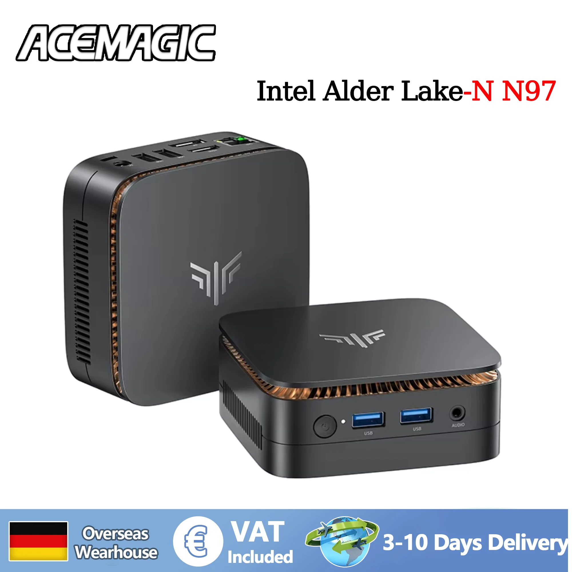 ACEMAGIC E1 Ιntel Alder Lake-N97 Mini PC 16GB DDR4 512GB SSD Mini komputer/2.4+5G WiFi/BT4.2 4K@60Hz UHD Desktop PC do biura