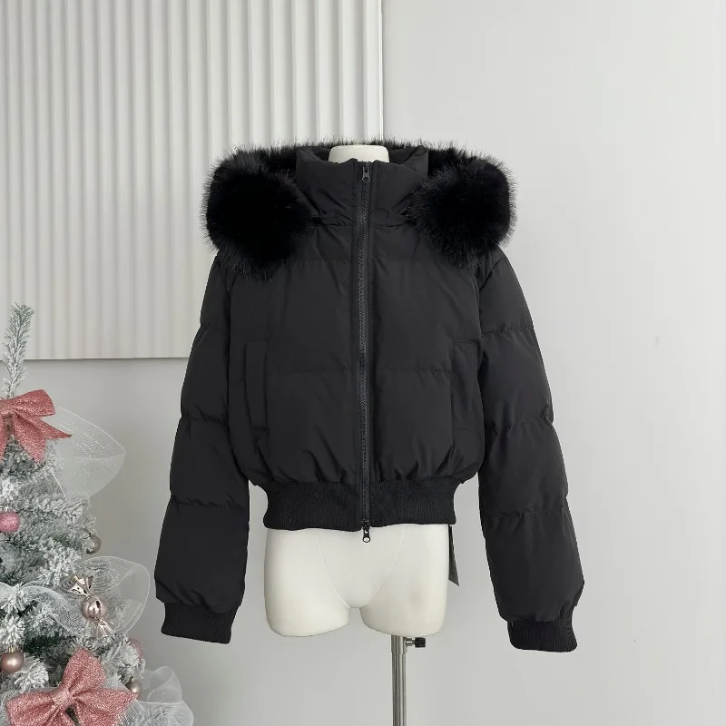 Inverno gola falsa com capuz casacos curtos de algodão topos engrossar quente moda nova parkas casuais chaquetas coreia jaquetas femininas