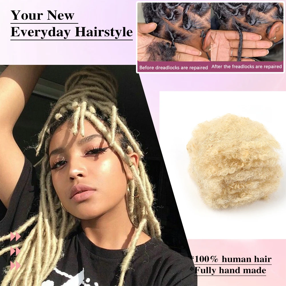 Extensions de cheveux afro crépus en vrac, 613 cheveux humains, tresses sales reggae, cheveux brésiliens au crochet naturels, dreadlocks, 100% #