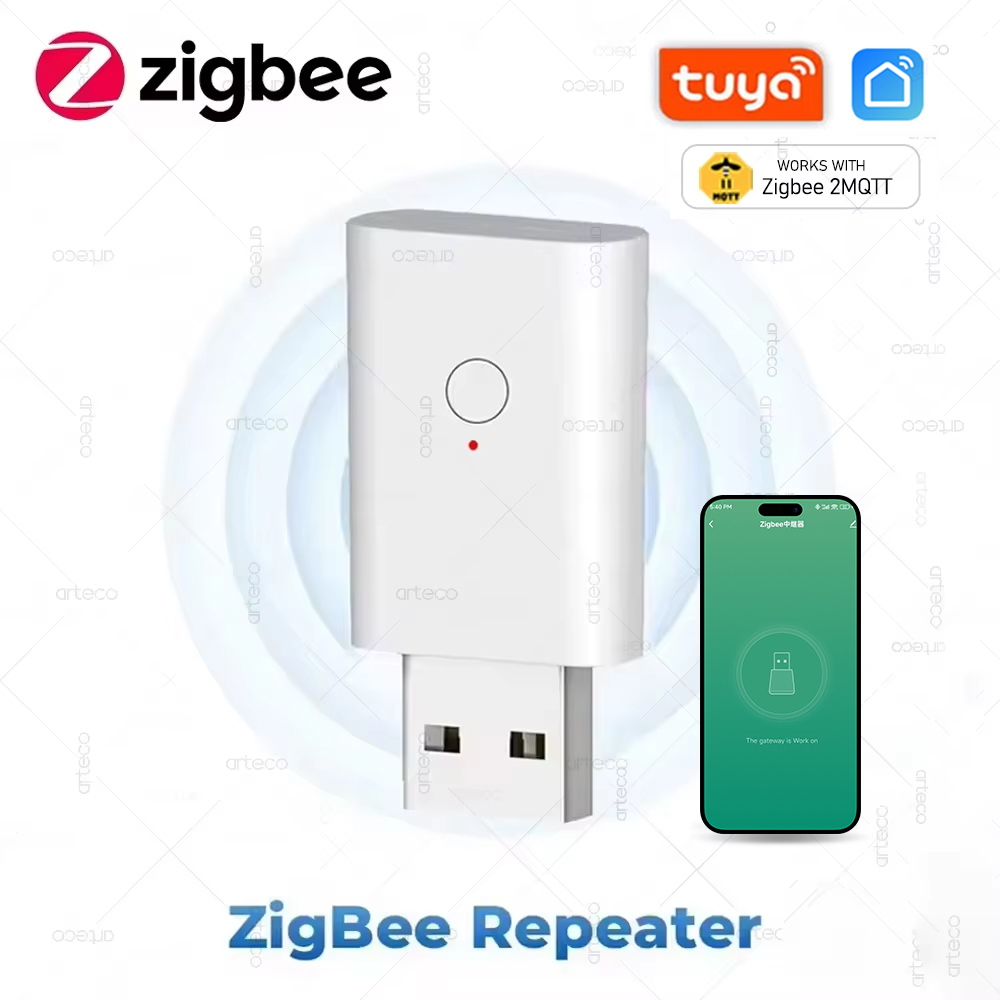 Tuya zigbee 3.0 repetidor de sinal usb amplificador extensor para dispositivos domésticos inteligentes automação funciona com smart life app z2mqtt