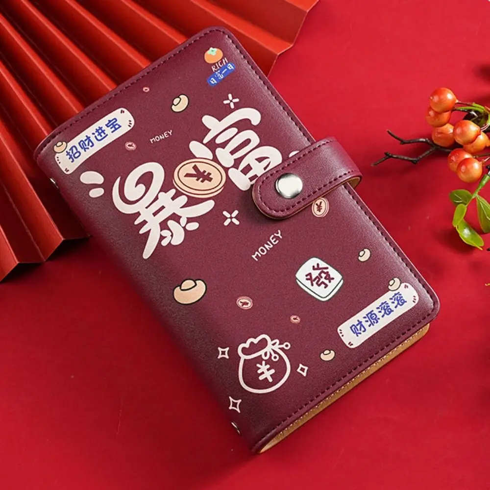 PU Leather Saving Money Binder Refillable Portable Envelopes Saving Challenges Storage Wallet Handbook Cash Budget Binder
