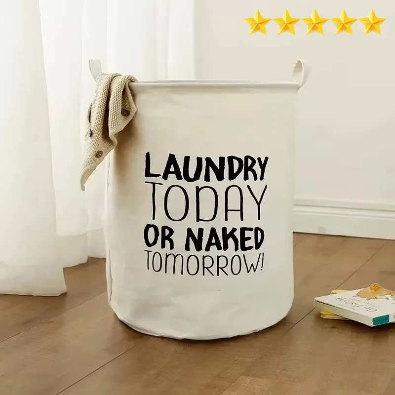 【Hot sales】Dirty clothes basket fabric folding storage basket Dirty clothes doll storage bucket cotton and linen