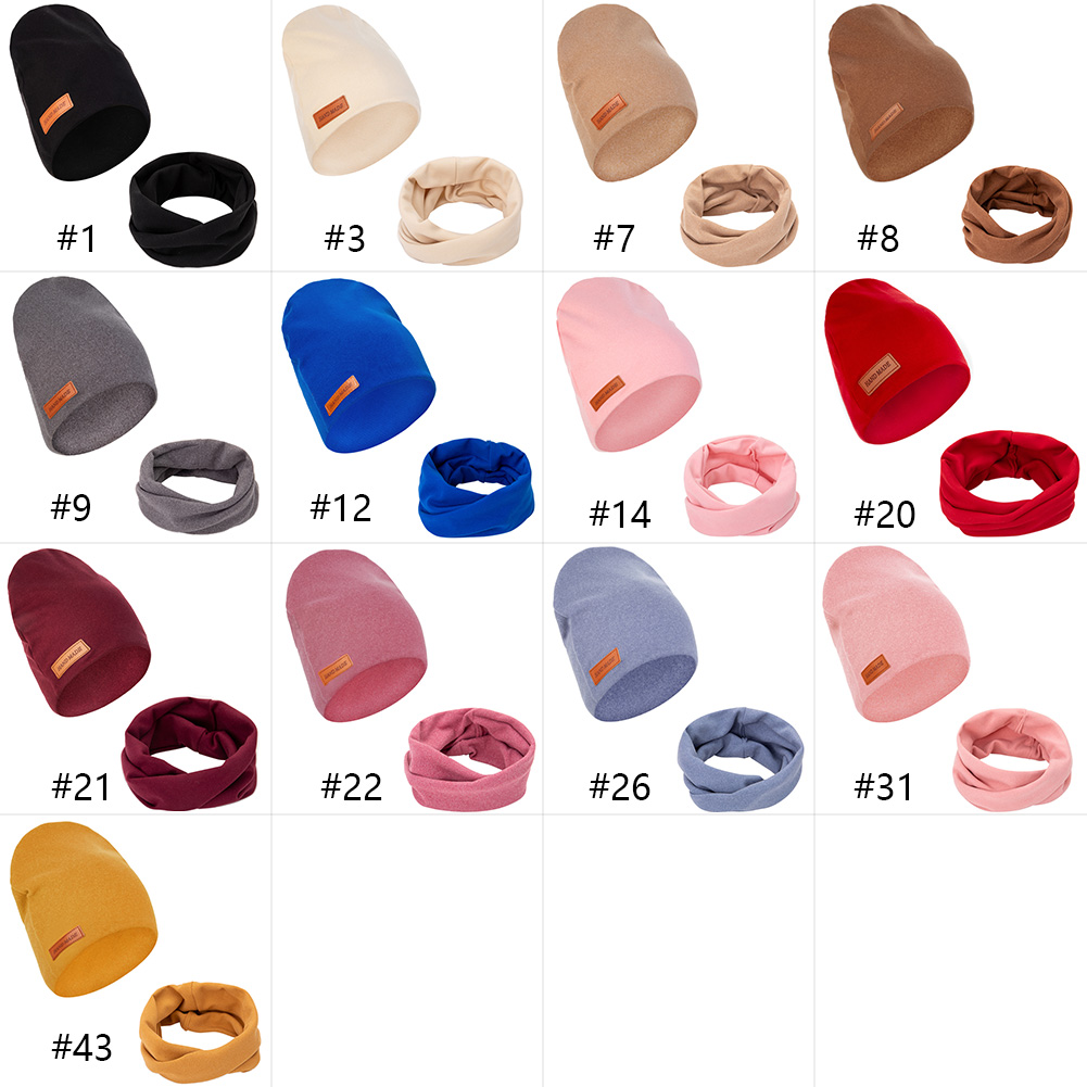 2 ชิ้น/ล็อต Faux CASHMERE เด็ก Turban หมวกผ้าพันคอชุดทารกแรกเกิดเด็กหนังฤดูหนาวคู่ชั้นหมวก Bonnets แฟชั่น Headwraps