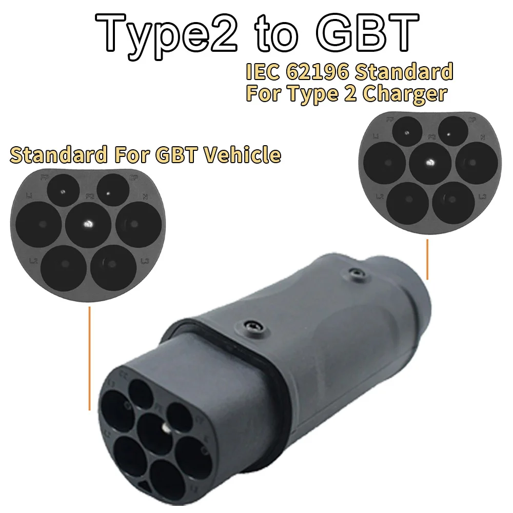 EV Adapter Type 1 to Type 2 EV Charger AC DC Convertor Type 2 to Type 1 Adapter For  Type 2 to GBT EV Charging Accessories