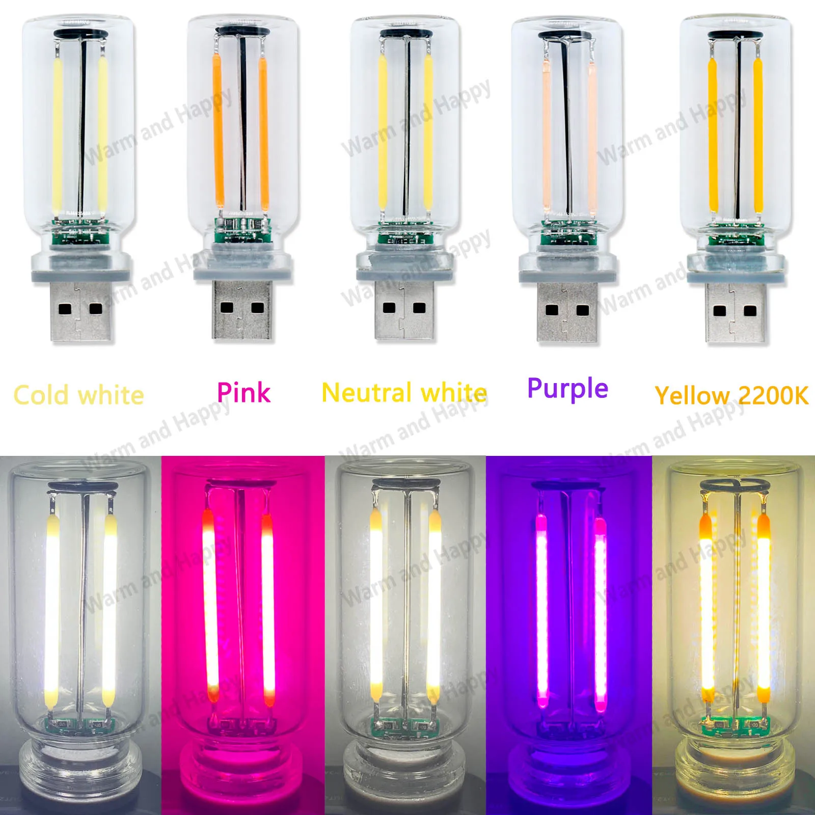 0.3W DC5V USB Dimming Touch Light Source LED Retro Edison Bulb Mobile Power Light Night Light Bedside Light Computer Lighting