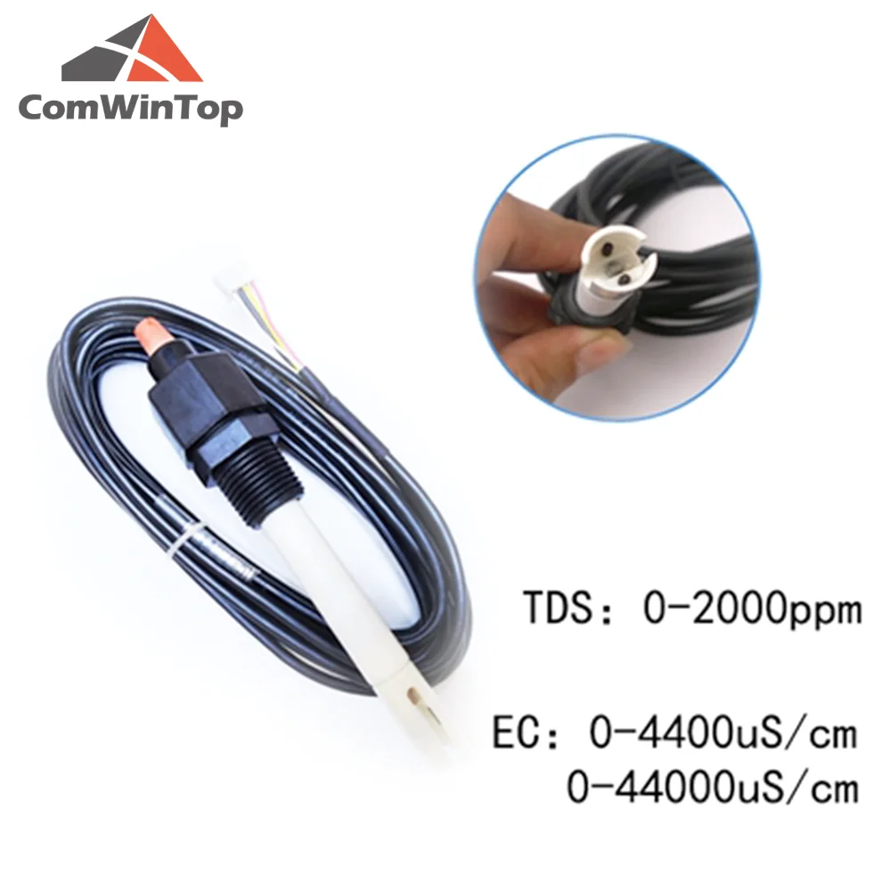 น้ํา EC เครื่องส่งสัญญาณ EC sensor TDS การนําไฟฟ้าเซนเซอร์โมดูล 4-20ma 0-5V 0-10V RS485 เอาต์พุต Analog แรงดันไฟฟ้าขาออก