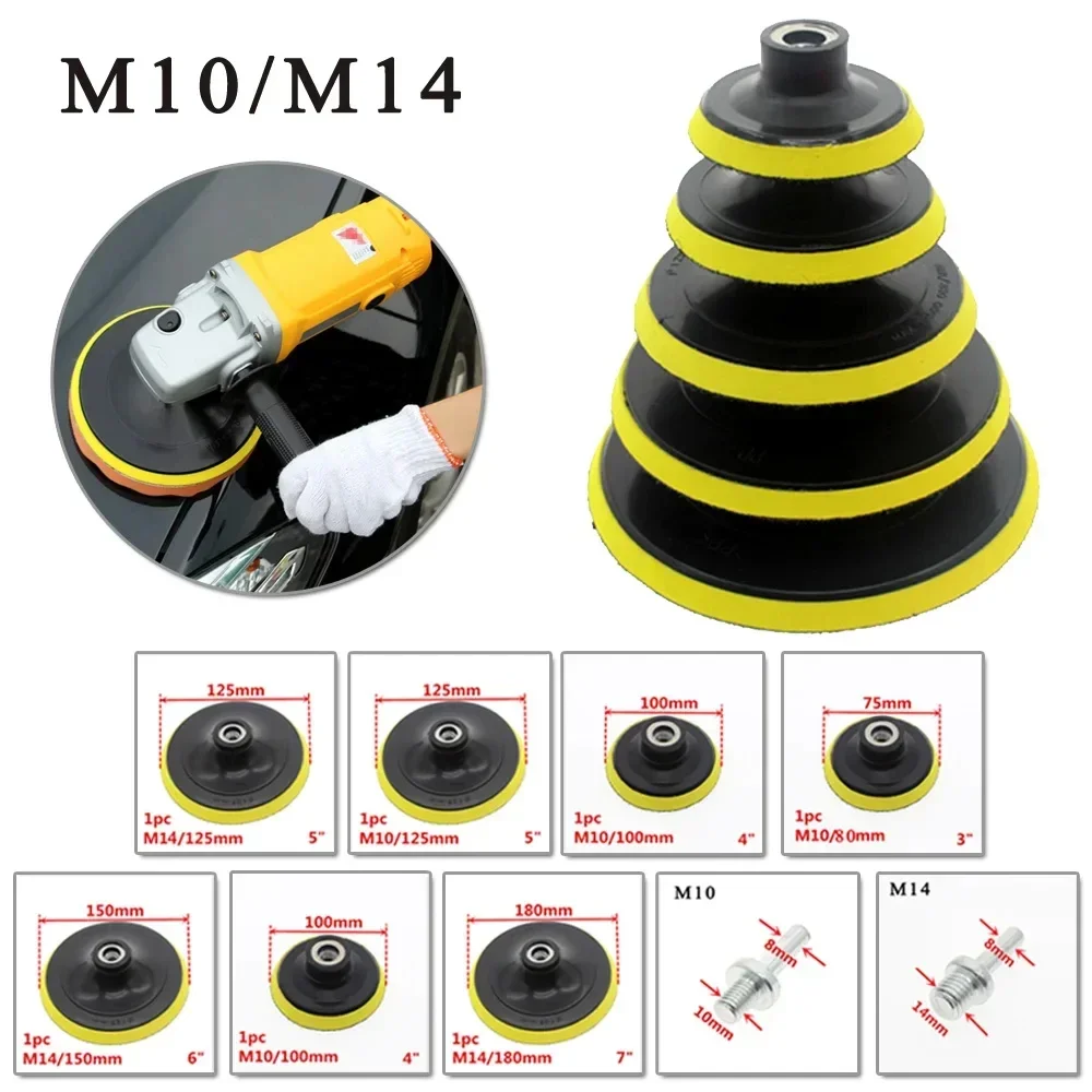 3/4/5/6/7 pollici M10 M14 Tampone di supporto Supporto per levigatura Disco Gancio e anello Lucidatura Piastra di supporto Asta di perforazione per lucidatore Strumento di molatura
