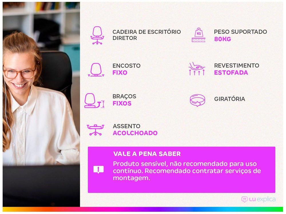 Cadeira de Escritório Diretor Giratória Preta DIR-002B Otello