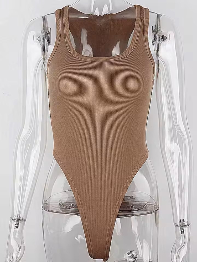 Bodysuit de malha sem mangas verão quente sexy bodycon fora do ombro halter topos casual corpete de rua para mulher clubwear