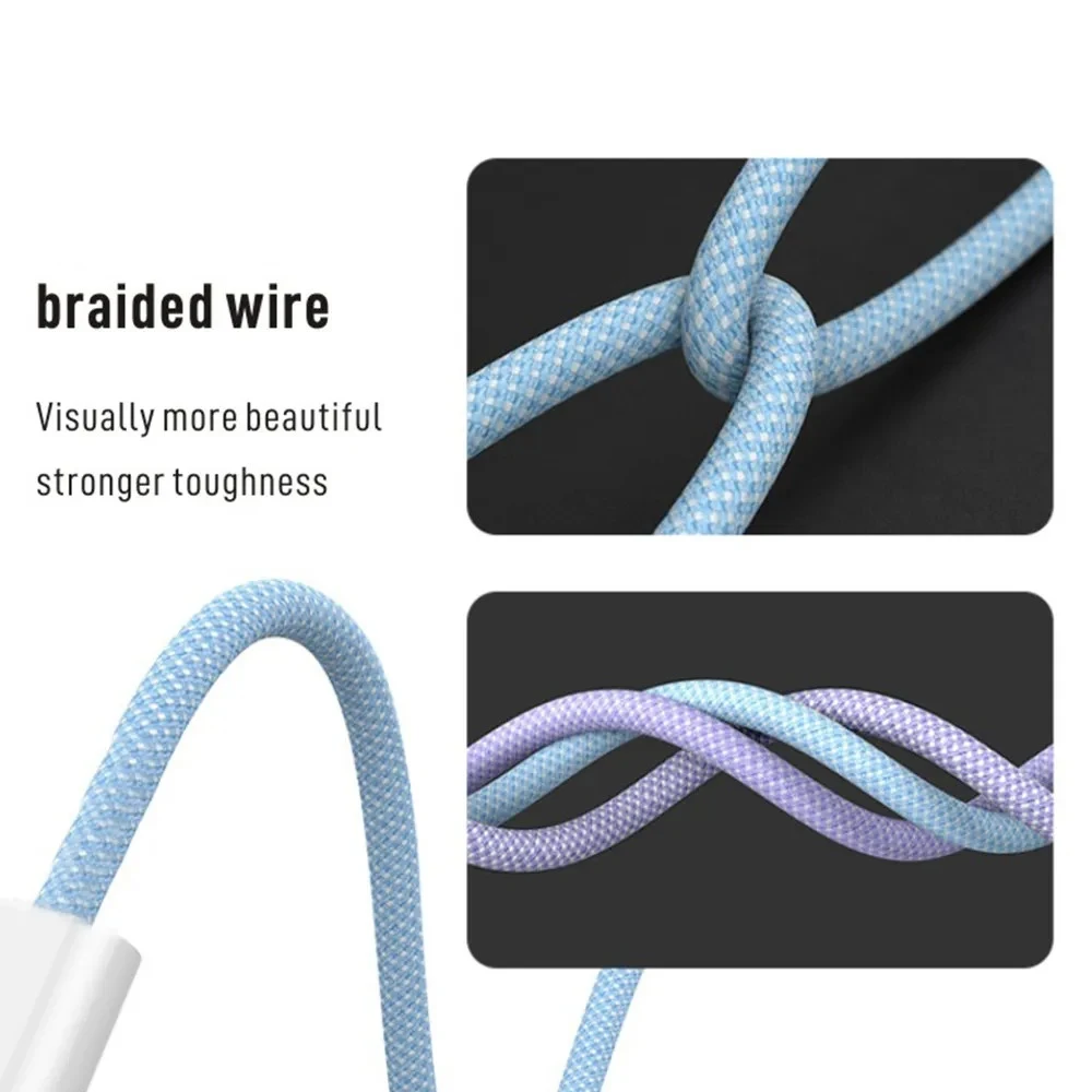 USB-C ถึงประเภท C สีสําหรับ PD 60W Apple iPhone 15 Fast CHARGING สําหรับ Samsung Huawei Xiaomi ประเภท C ทอผ้าสายอุปกรณ์เสริม