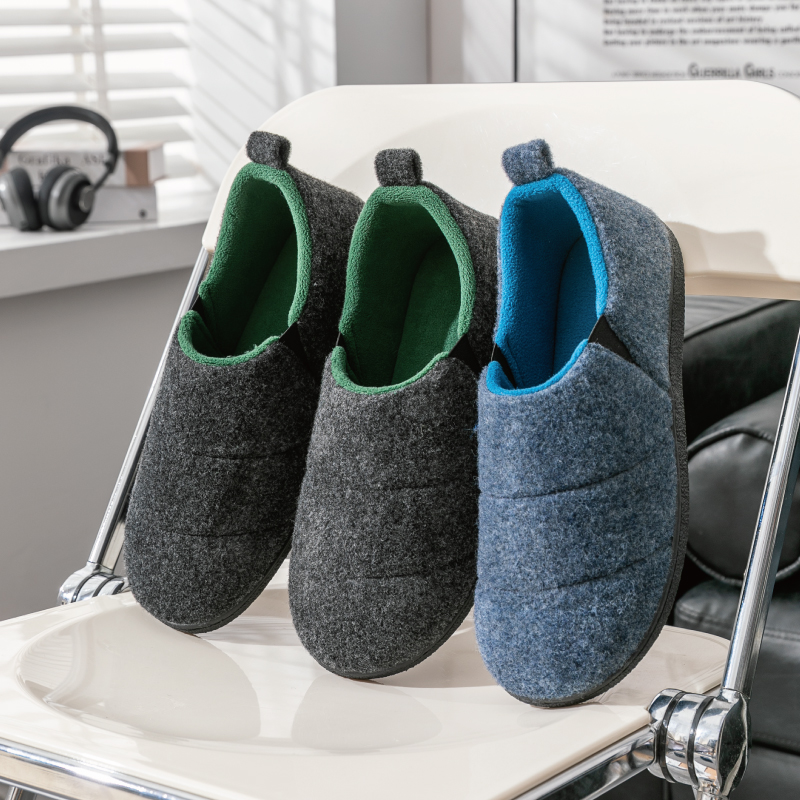 Comwarm Herren-Hausschuhe, warm, rutschfest, gemütlich, lässig, für drinnen und draußen, Wohnungen, Rutschen, Plüsch, Schlafzimmer, warme Schuhe, männliche weiche Sohle, Heimschuhe