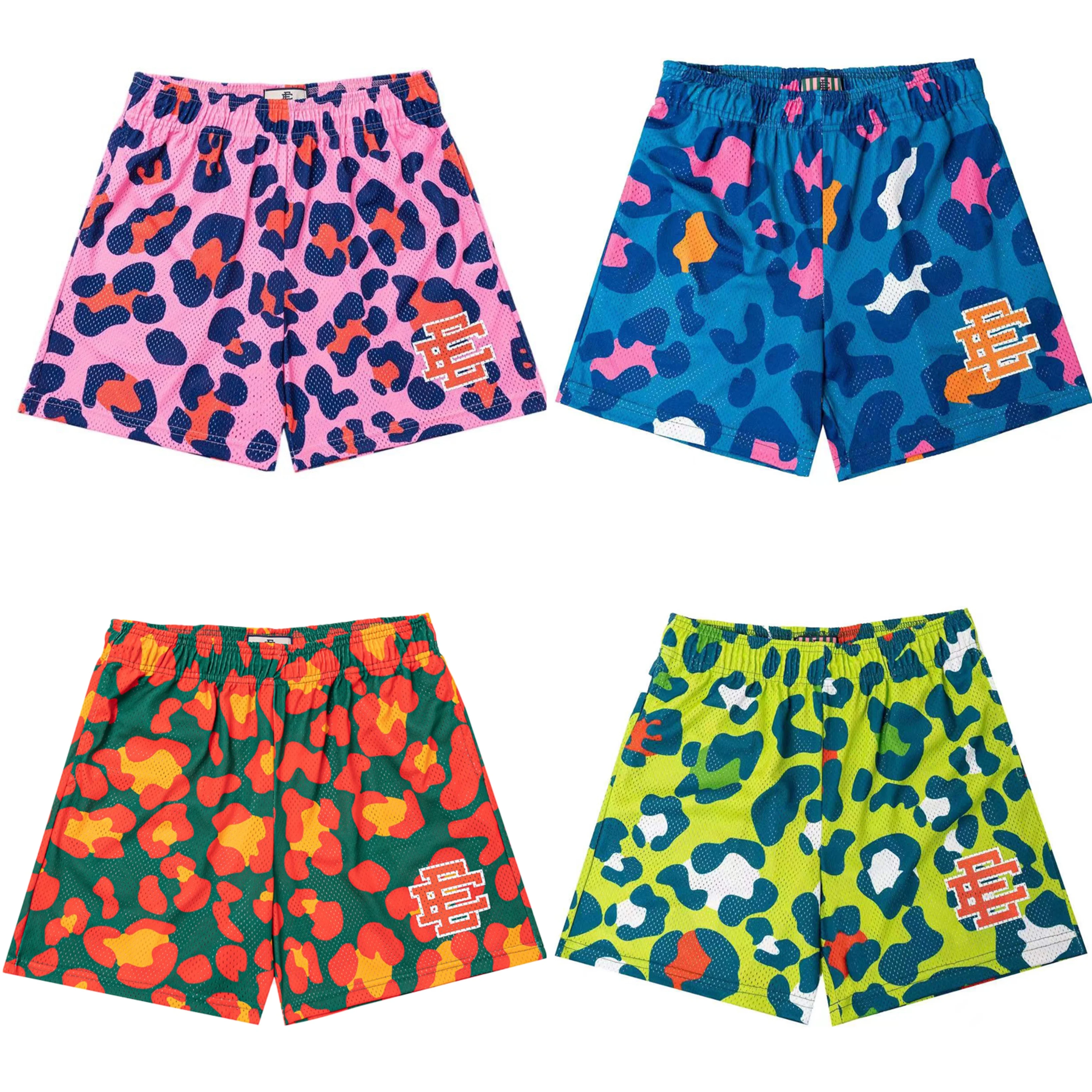 2025 novo verão eric emanuel ee malha básica curto clássico floral impresso shorts de ginásio masculino basquete esportes praia shorts