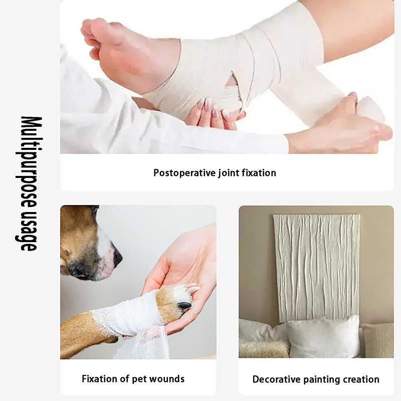 Fita ortopédica gaze, rolos de pano de gesso, ataduras, fita muscular de emergência, primeiros socorros, suporte protetor, ferramenta de saúde