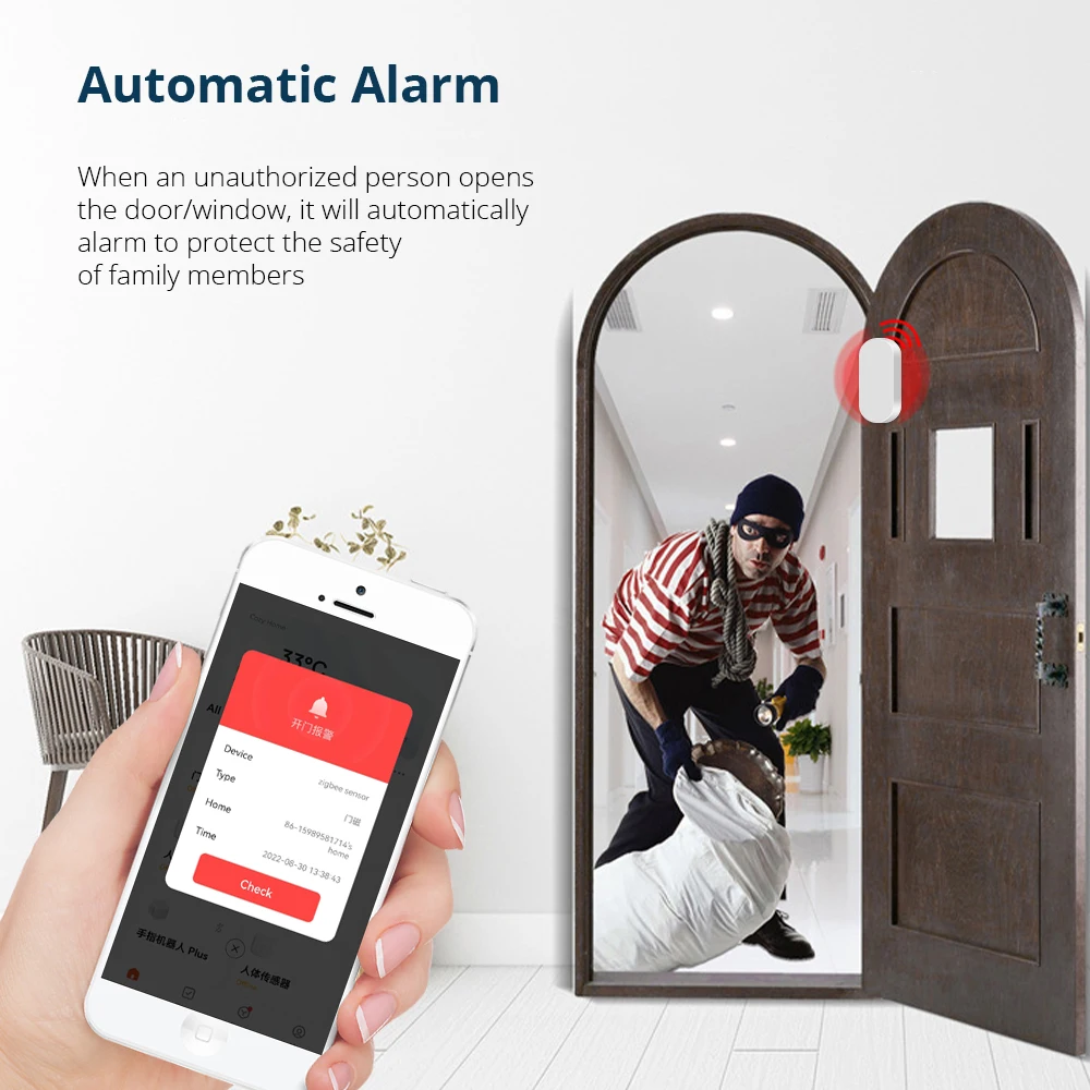 Tuya WiFi/Zigbee Cửa Cảm Biến Cửa Sổ Nhà Để Xe Cảm Biến Tách Cửa Tương Thích Với Alexa Google Nhà Smar TLife Ứng Dụng Miễn Phí Customised LOGO