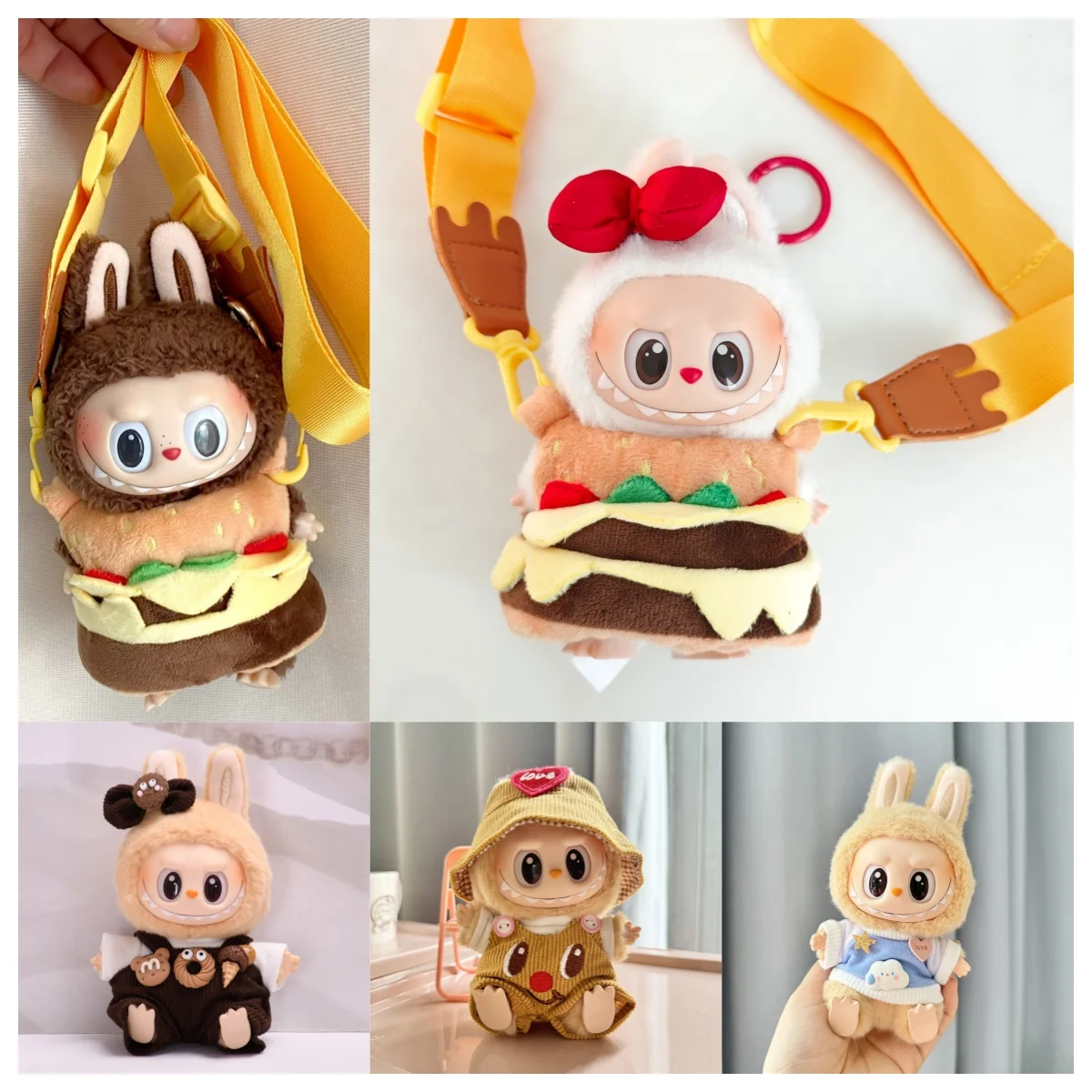 Puppenkleidung für Labubu-Kleidung, Hamburger-Serie, 17 cm, Mini-Plüsch, Idol-Puppenzubehör, Fans, Geschenk