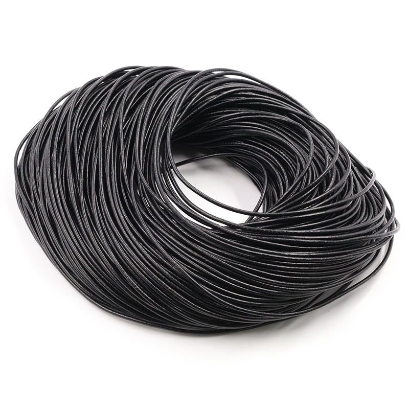1.0/1.5/2/2.5/3/4/5mm 4 cores couro de vaca genuíno redondo tanga cabo diy pulseira descobertas corda corda para fazer jóias